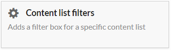 content list filter widget