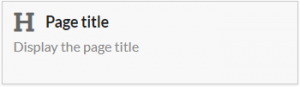 page title widget