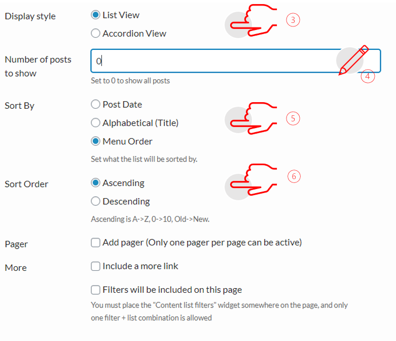 answer list steps 3 through 6