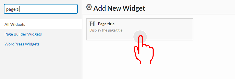 page title widget