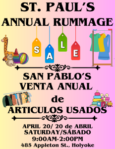 St. Paul's Rummage Sale April 20, 2024 9-2 485 Appleton