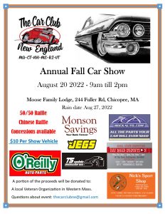 The Car Club Fall Aug 2022 Flyer