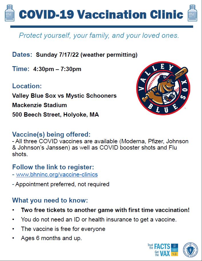 Blue Sox Vaccine Clinic 7-17-22