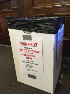 2022 Food Drive Kates Kitchen Collection Box