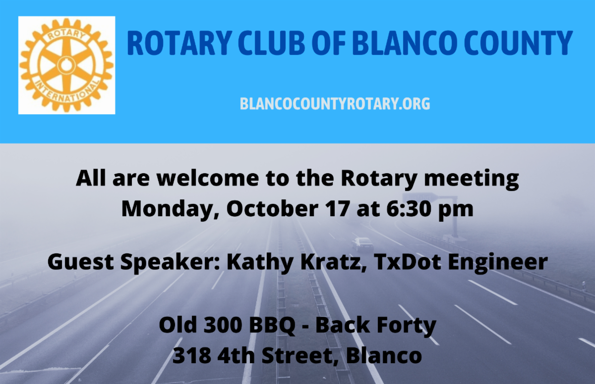 October 17 Rotary Club Meeting