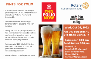 Pints for Polio