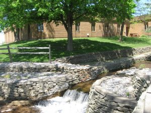 Waterfall over Dam at Township Hall