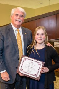 2018 Mayor's Award recipient, Lauren Dalton, with Mayor Don Patterson