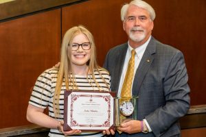 2019 Mayor's Award recipient, Sasha Whitaker, with Mayor Don Patterson