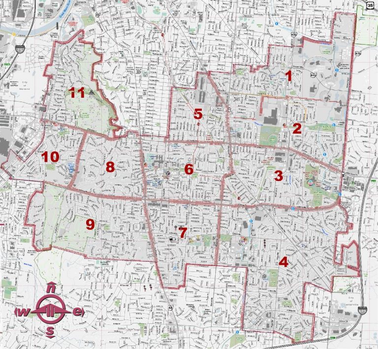 City Map, Leaf Pick up Districts, Small, 102020 Kettering