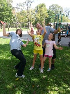 family at playground