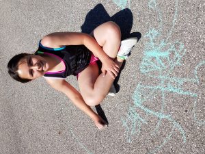 girl with chalk