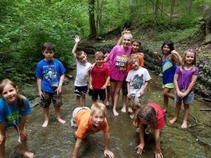 kids in creek