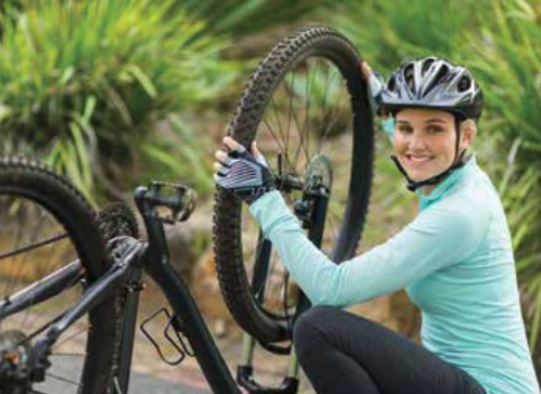 woman with bike