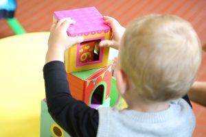 child with blocks