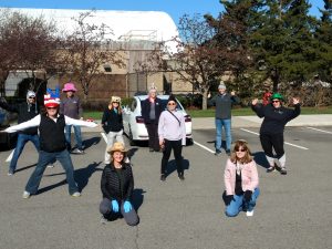 staff in parking lot