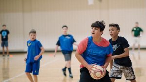 kids playing volleyball