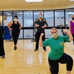 masked exercise class