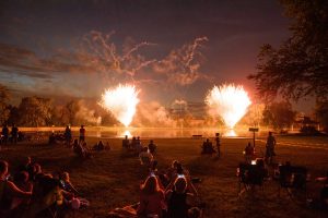 people watching fireworks