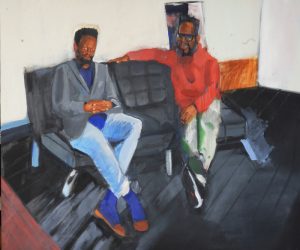 painting of two people