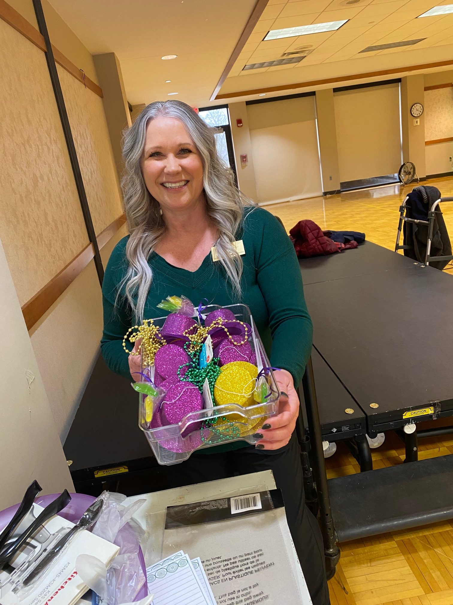 woman with party items