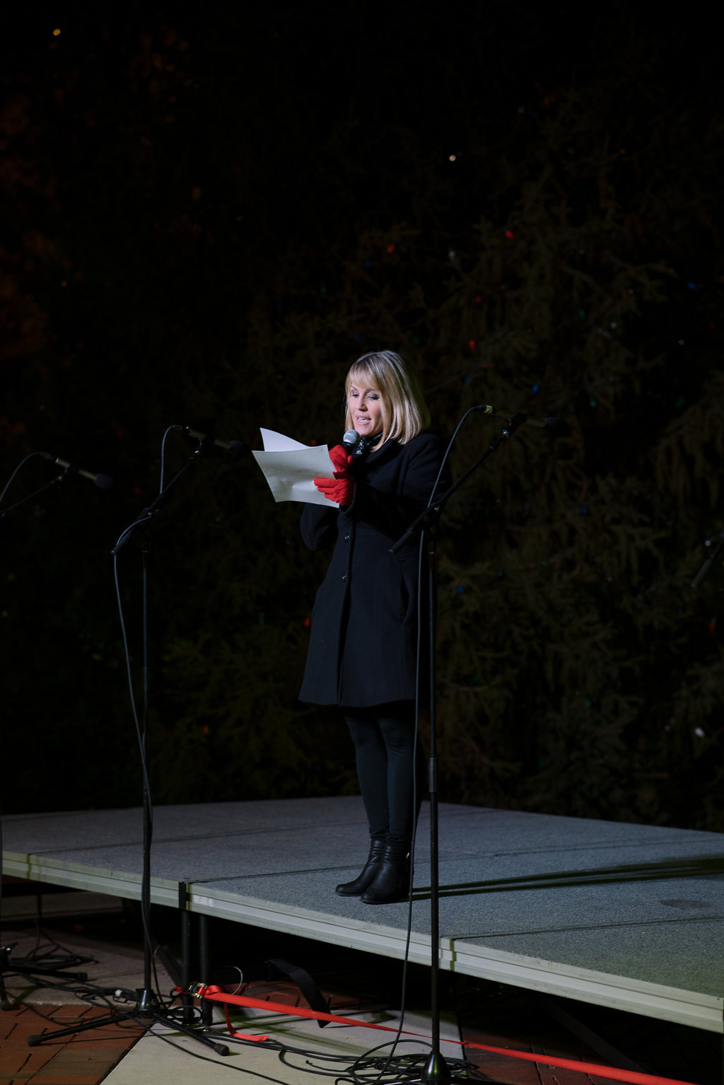 woman with microphone