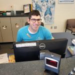 man at desk