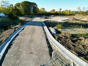 Paving is expected to start and final grading is continuing at Gentile Nature Park.