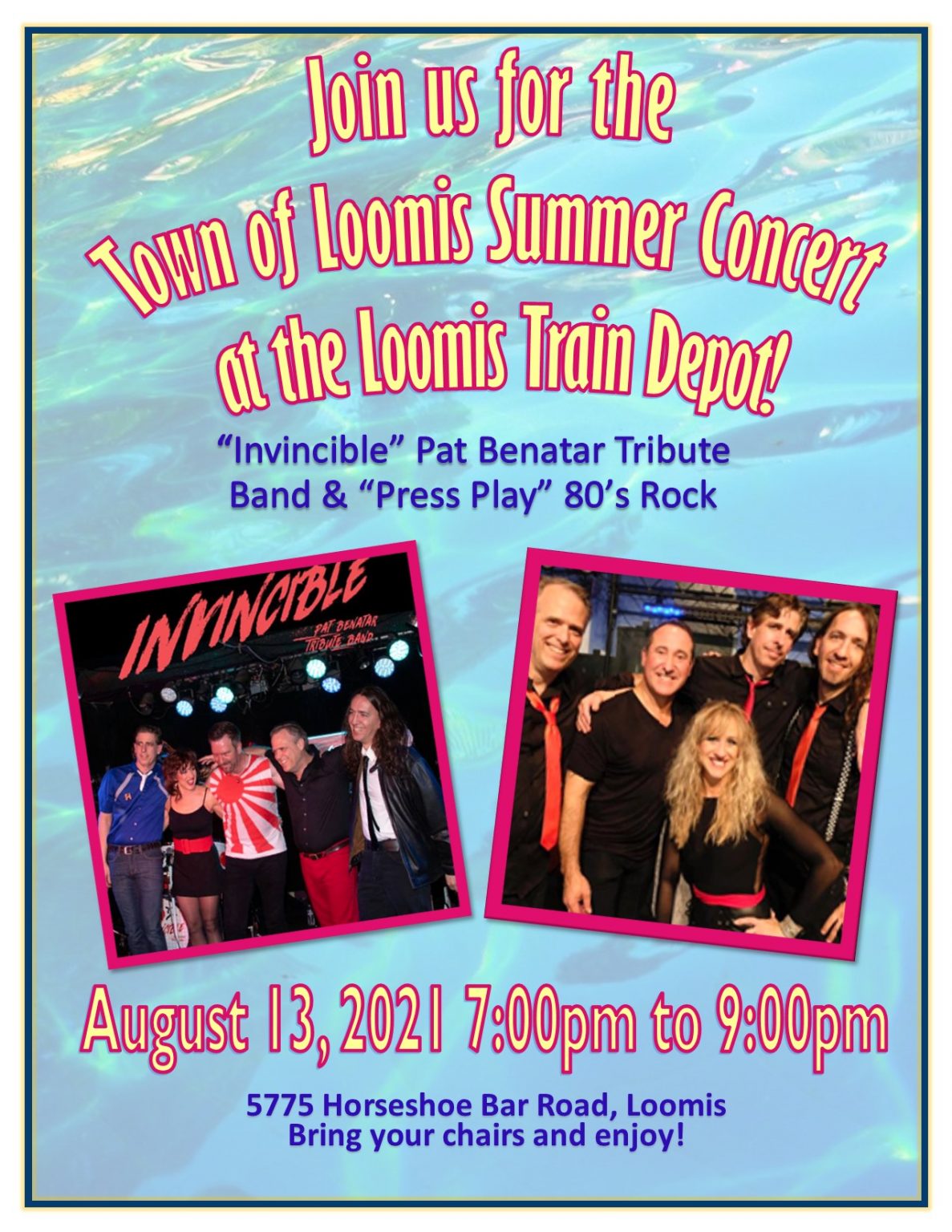 Join us for the Town of Loomis Summer Concert at the Loomis Train Depot