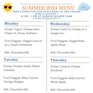 Summer Lunch Menu