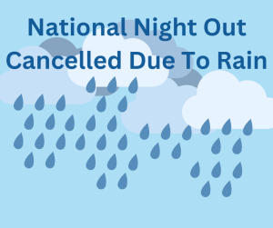 National Night Out Cancelled Due To Rain