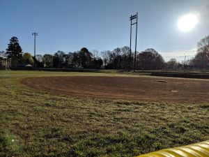 Baseball field rising sun