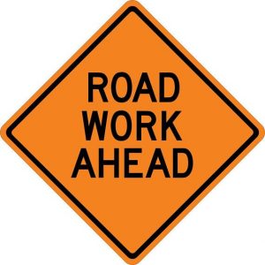 road work ahead sign