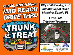 Mad Beach Drive Thru Trunk or Treat Flyer - Oct 30 6:30pm