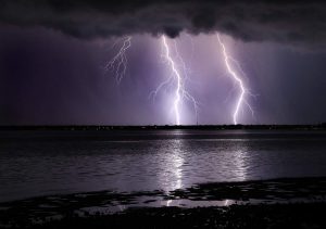 Thunderstorm on beach