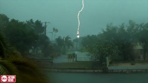 Thunderstorm on beach