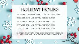 Holiday hours 2021