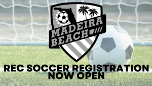 Recreation Soccer Registration Now Open - Logo for Soccer League over soccer field image.