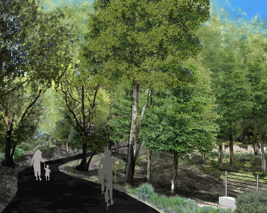 Artist rendering of Corte Madera Creek project's pedestrian pathway