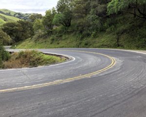 hairpin turn along lucas valley road