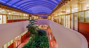 Interior view of the fourth floor of the Marin County Civic Center