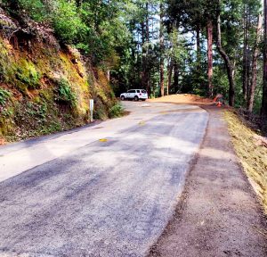 Completed roadway repairs on Fairfax Bolinas Road