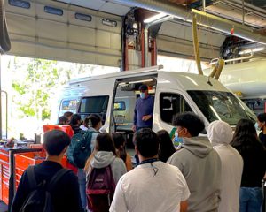 The visiting students experienced demonstrations ranging from radio installs for emergency service vehicles to construction machinery, as well as civil engineering work and sea level rise adaptation planning.