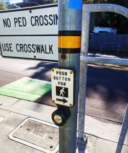 Example of one of the intersection crosswalk controls that will be replaced during the upcoming project