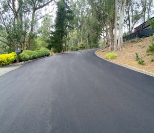 Newly paved residential street.