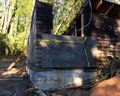 vacant residential and former nursery structures