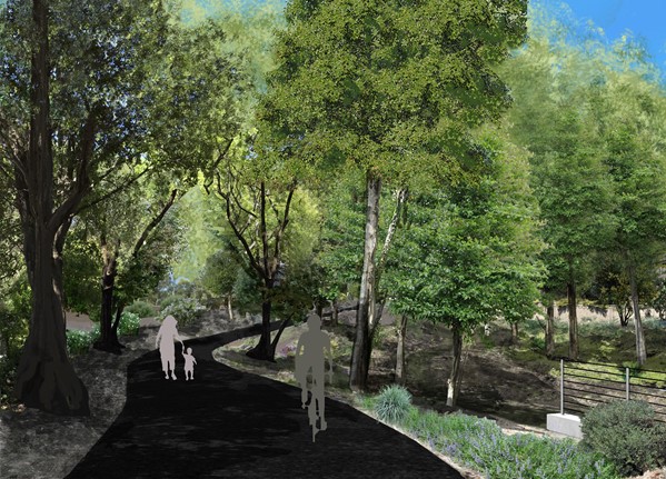 sketch showing proposed future Frederick Allen Park