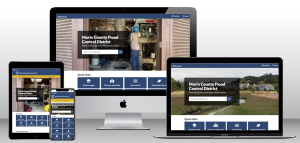 Example of different devices showing the new Flood Control District website