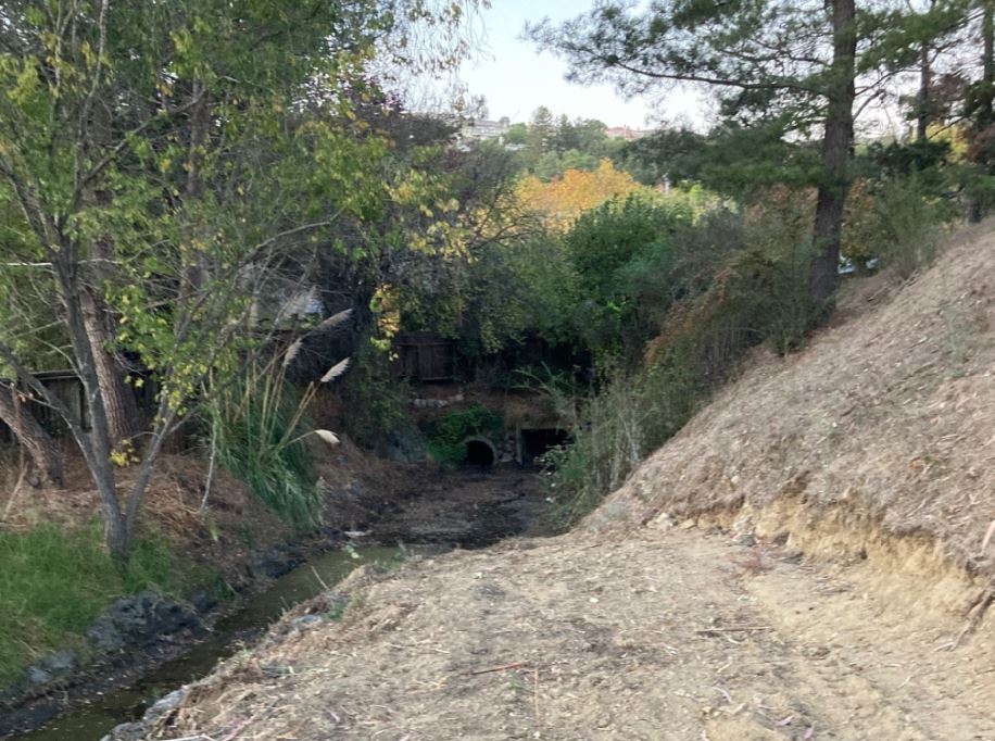 upstream end of East Creek following sediment removal in September.