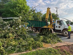 Street clean up after a storm